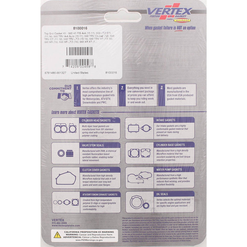 TOP END GASKET KIT ARCTIC CAT 550 H1 FIS 10-11