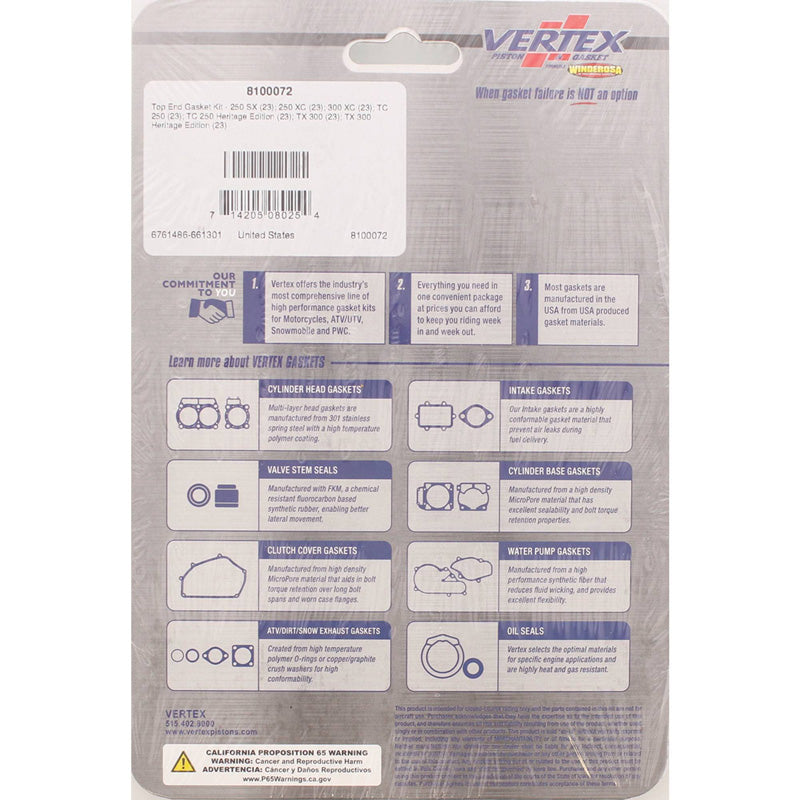 TOP END GASKET KIT KTM 250 SX 2023