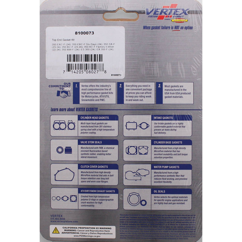 TOP END GASKET KIT KTM 350SXF 23-24