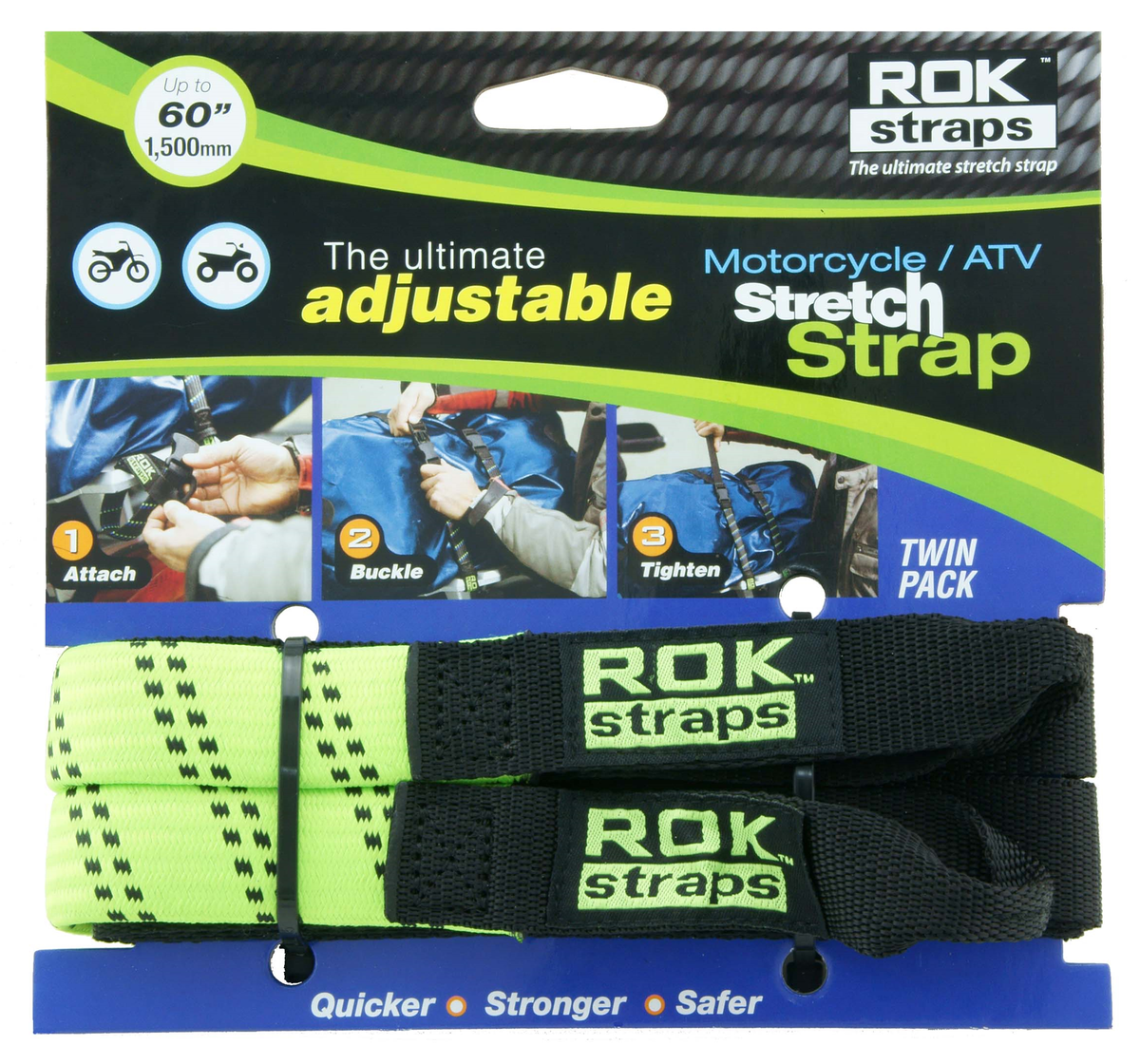 ROK-ST 450 MC HD 60'X1" HI-VIS GRN/BLK