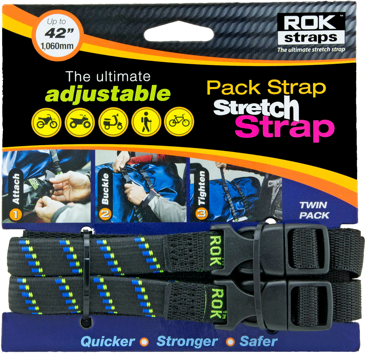 MED-DUTY BLK/BLU-GRN 42" X 5/8"
