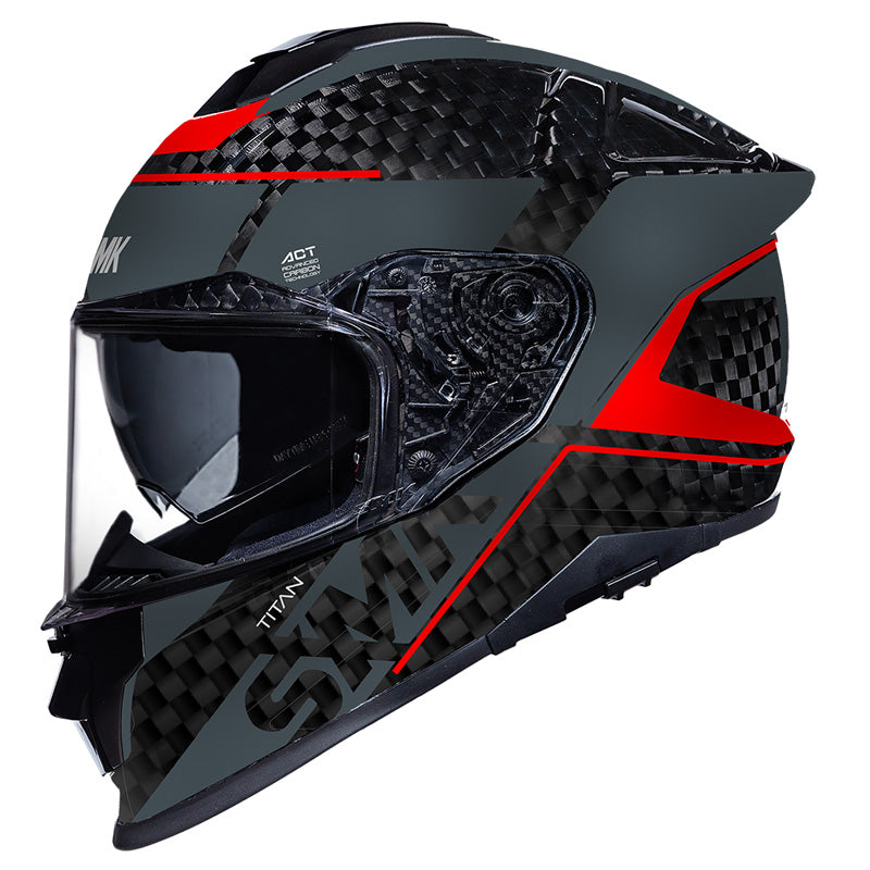 (L) TITAN CARBON NERO GLO BLK/GREY/RED DOT ECE LG