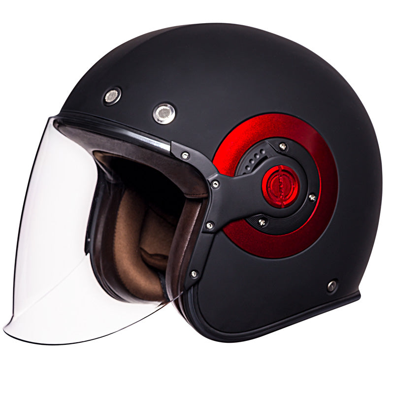 (L) RETRO JET MAT BLK/RED DOT ECE LG
