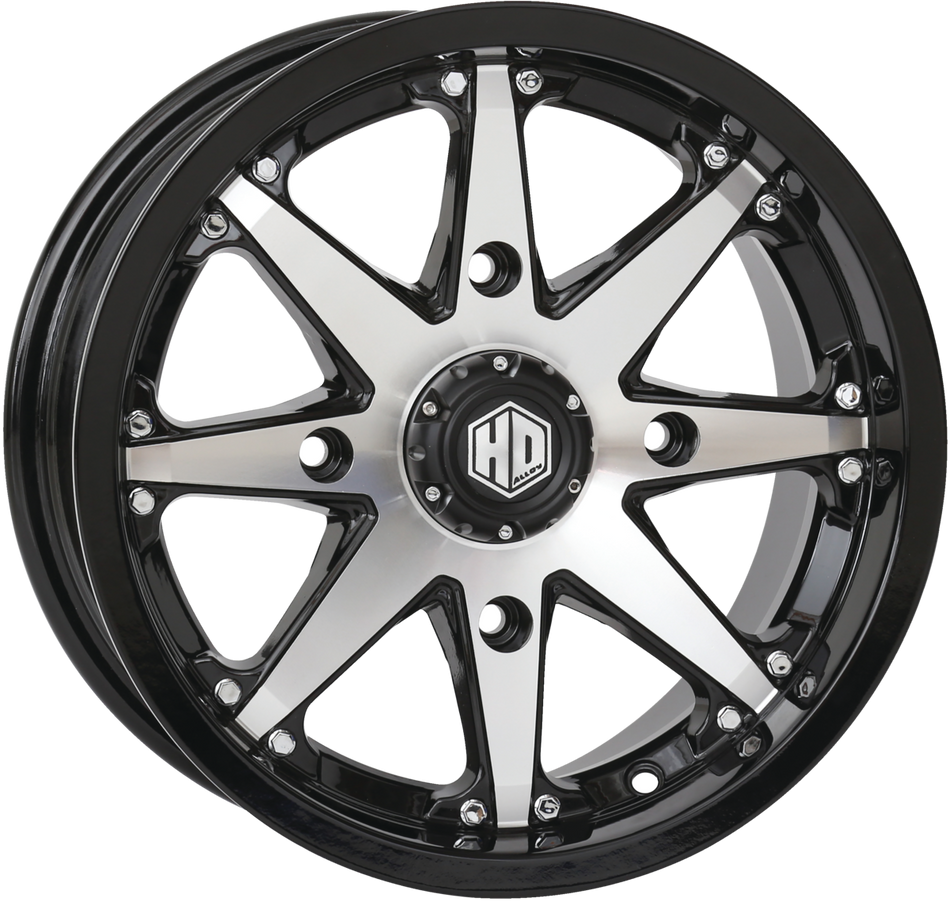 14X7 4/156 5+2 HD10 GLOSS BLK/MACH