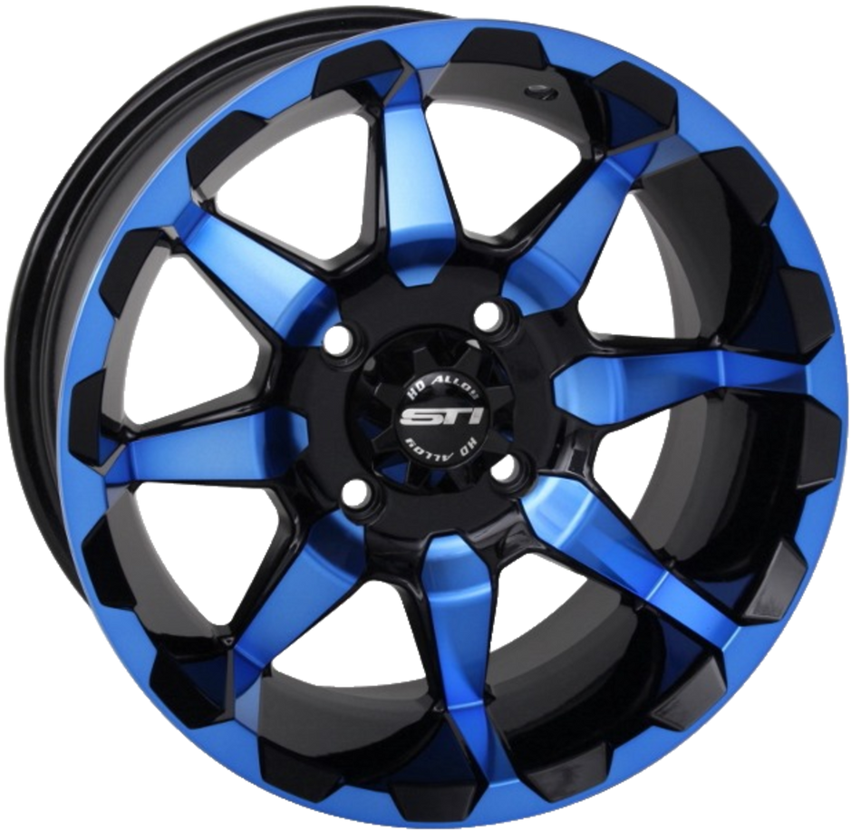 14X7 4/156 4+3 HD6 GLOSS BLK/BLUE