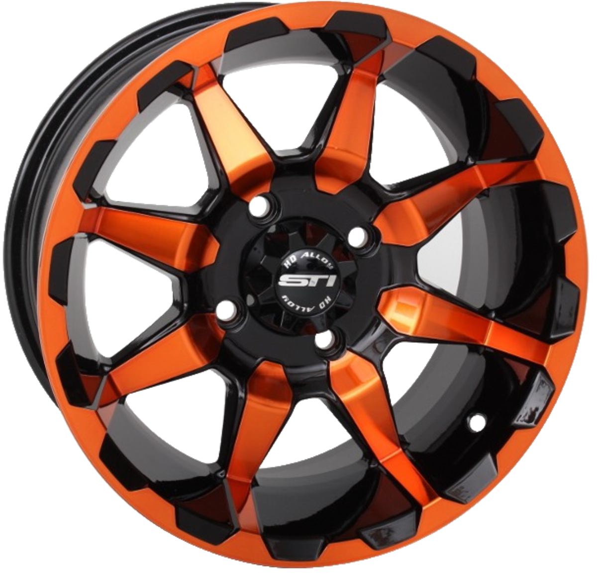 14X7 4/156 4+3 HD6 GLOSS BLK/ORA