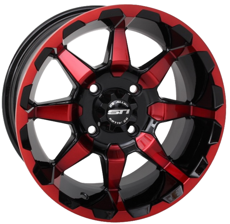 14X7 4/156 4+3 HD6 GLOSS BLK/RED
