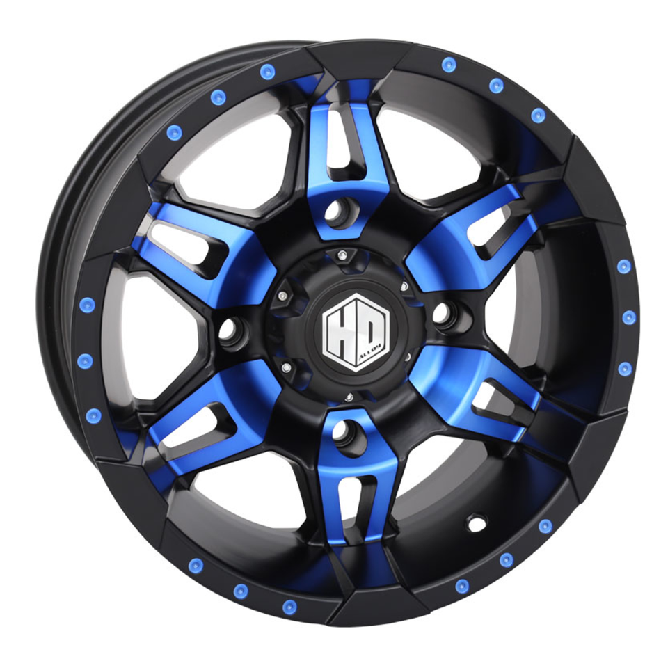 14X7 4/156 4+3 HD7 MATTE BLK/BLUE